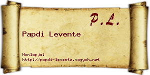 Papdi Levente névjegykártya
